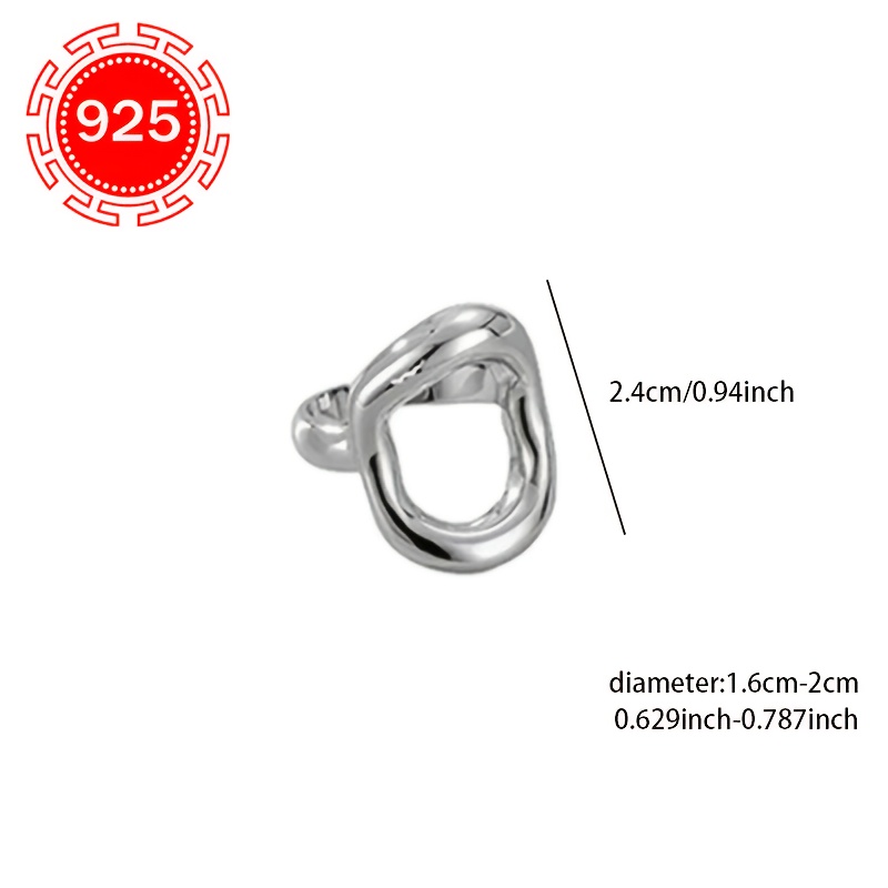 925 Silver Hypoallergenic Ring Women's Round Exaggerated Ring
